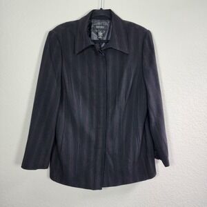 Lane Bryant Black Red Striped Blazer Womens Size 16 Business Capsule Wardrobe
